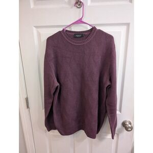 Bugatchi Mens Extrafine Merino Wool Diamond Knit Sweater Made in Italy - Size L